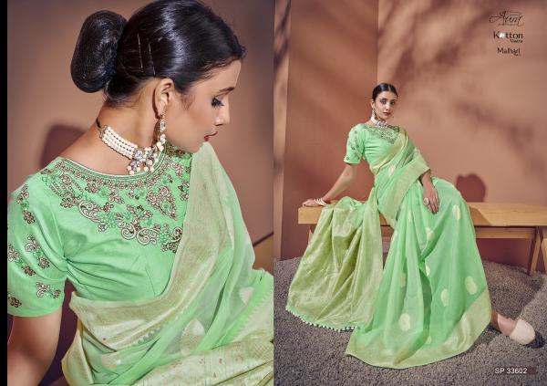 Aura Malhari Vol 3 Soft Cotton with Lucknowi Border Saree Collection